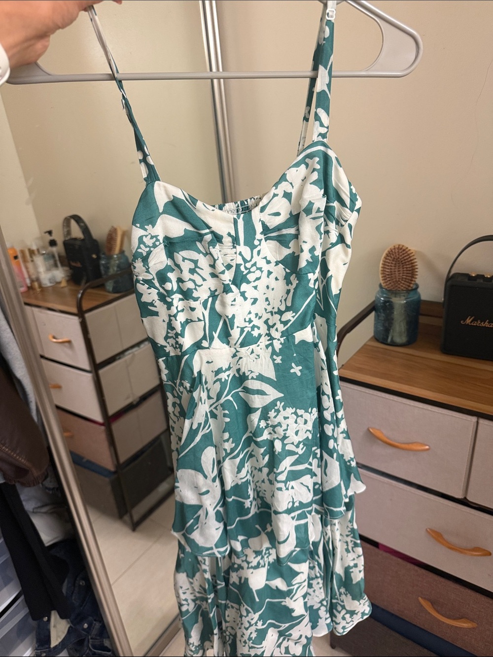 Women’s Teal and White Floral Sundress